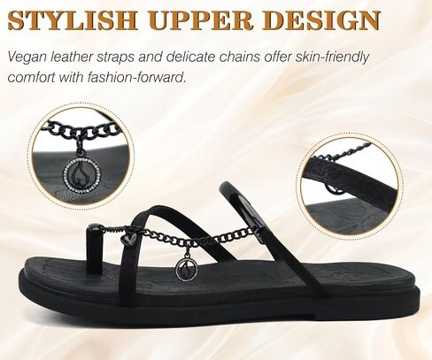 ONCAI Women's Flat Sandals Toe-loop Strappy Square Open Toe Slip on Fashion Dressy Slide Sandal for Woman 2026 Black Size 7 Summer Beach Casual Comfort Lightweight Outdoor Sole Slides Shoes in Saudi Arabia