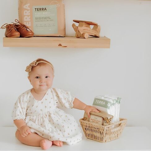 Terra Diapers Size 2: 85% Plant-Based Diapers, Ultra-Soft & Chemical-Free for Sensitive Skin, Superior Absorbency for Day or Nighttime Diapers, Designed for Babies 8-15 Pounds, 22 Count in Saudi Arabia
