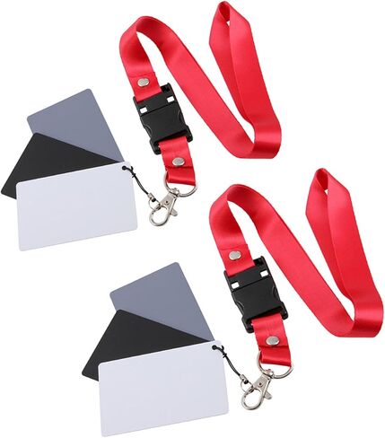 2pcs Black White Grey Balance Cards with Neck Strap for Photography Exposure Calibration Video Film Lighting Accessories in Saudi Arabia