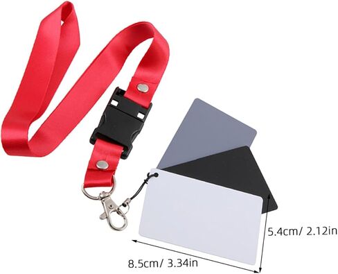 2pcs Black White Grey Balance Cards with Neck Strap for Photography Exposure Calibration Video Film Lighting Accessories in Saudi Arabia