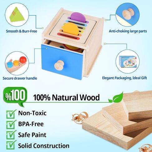 FCSONU Montessori Shape Sorters Toys for Toddler 1-3|Fine Motor Skills Toys | 3in1 Sorting Box | Coin Box Toy, Learning Color Sorting Toys Sensory Toys, Easter Christmas Birthday Gifts for Boys Girls Kid in Saudi Arabia