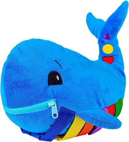 Buckle Toys, Bubbly Narwhal Plush Learning Toy, Develop Fine Motor Skills | Montessori Learning Activity Travel Toy for Toddlers, Develop Motor Skills and Problem Solving in Kuwait