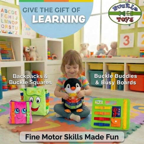 Buckle Toys, Bubbly Narwhal Plush Learning Toy, Develop Fine Motor Skills | Montessori Learning Activity Travel Toy for Toddlers, Develop Motor Skills and Problem Solving in Kuwait