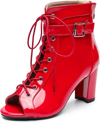 Enelauge Women's Peep Toe Sandals Dance Heels Summer Boots Open Toe Booties in Saudi Arabia