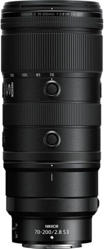 مجموعة عدسة Nikon NIKKOR Z مقاس 70-200 مم f/2.8 VR S II المتوافقة مع حامل Z (إطار كامل) مع فلتر للأشعة فوق البنفسجية + حافظة غطاء العدسة + مجموعة تنظيف فاخرة + قطعة قماش للتنظيف (5 قطع) in Kuwait