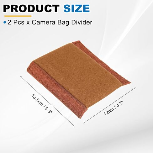 2 PCS Camera Bag Divider, 5.3 x 4.7 Inch Shockproof Protecting Camera Lens Bag Case Insert Partition Divider for Travel Photography Enthusiast Professional Photographers, Brown in Saudi Arabia