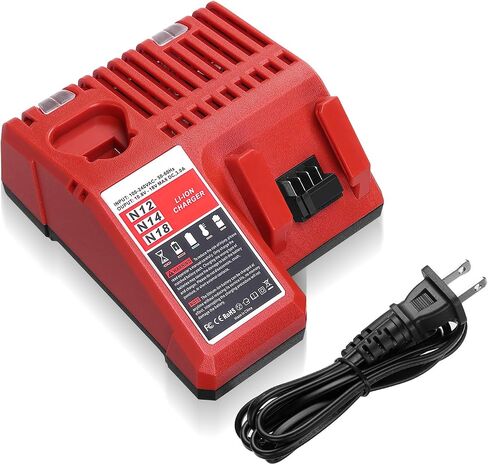 Powerextra 18V Replacement Rapid Charger for Milwaukee M12 & for M18, Compatible with 48-59-1812/48-11-2420/48-11-2440/48-11-1820/48-11-1840/48-11-1850/48-11-1815/48-11-1890 in Saudi Arabia
