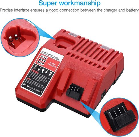 Powerextra 18V Replacement Rapid Charger for Milwaukee M12 & for M18, Compatible with 48-59-1812/48-11-2420/48-11-2440/48-11-1820/48-11-1840/48-11-1850/48-11-1815/48-11-1890 in Saudi Arabia