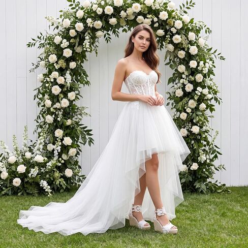 VICKI·VICKI Womens Wedge Sandals Platform Open Toe with Buckle Ankle Strap Lace for Wedding Bride Vacation Party in Saudi Arabia