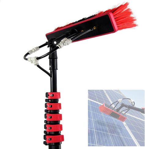Extendable Window and Solar Panel Cleaning Brush Kit with Adjustable Pole for Outdoor Glass and Panel Washing in Saudi Arabia