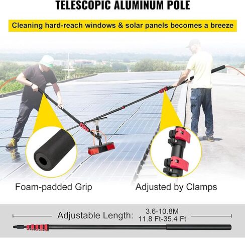 Solar Panel Cleaning Brush with 12 FT Aluminum Telescopic Pole for Window Cleaning and Solar Panel Cleaner,3.6 M/11.8 Ft in Saudi Arabia