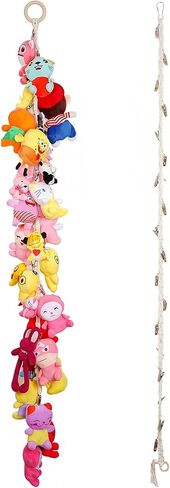 80 Inches Stuffed Animal Chain With 20 Metal Clips For Wall Corner(Beige) | Stuffed Animal Storage Chain With 20 Metal Clips,Plush Display,Toys Holder for Plush Animal Hanging or Corner Stuffed in Kuwait
