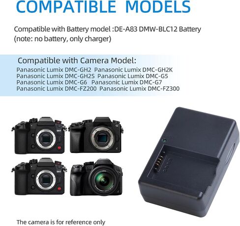 DE-A83 DE-A83BA Battery Charger for DMW-BMB9 DMW-BMB9PP Battery | Compatible with Lumix DC-FZ80, FZ40, FZ45, FZ47, FZ48, FZ60, FZ62, FZ70, FZ72, FZ100, FZ150 cameras in Kuwait