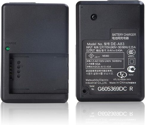 DE-A83 DE-A83BA Battery Charger for DMW-BMB9 DMW-BMB9PP Battery | Compatible with Lumix DC-FZ80, FZ40, FZ45, FZ47, FZ48, FZ60, FZ62, FZ70, FZ72, FZ100, FZ150 cameras in Kuwait