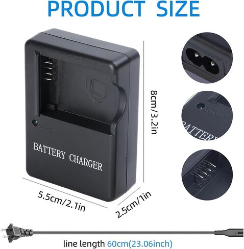 DE-A65 DMW-BCG10 Battery Charger for DMW-BCG10E Battery | Compatible with Panasonic Lumix DMC-ZS1 ZS3 ZS5 ZS6 ZS7 ZS8 ZS10 ZS15 ZS19 ZS20 TZ7 TZ10 TZ19 ZR1 ZR3 Digital SLR Cameras in Kuwait