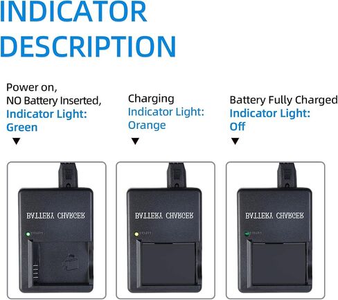 DE-A65 DMW-BCG10 Battery Charger for DMW-BCG10E Battery | Compatible with Panasonic Lumix DMC-ZS1 ZS3 ZS5 ZS6 ZS7 ZS8 ZS10 ZS15 ZS19 ZS20 TZ7 TZ10 TZ19 ZR1 ZR3 Digital SLR Cameras in Kuwait