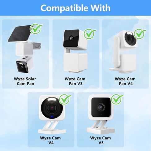2-Pack Metal Corner Mount for Wyze Solar Cam Pan/Wyze Cam Pan V3/V4/Wyze Cam V4/V3 – 2 Camera Holders for 360° Full Coverage, Adjustable Outdoor Wall Mounting Bracket, Rust-Resistant, Easy Install in Saudi Arabia