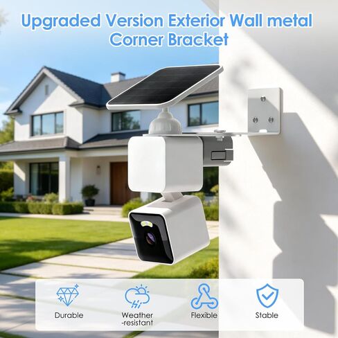 2-Pack Metal Corner Mount for Wyze Solar Cam Pan/Wyze Cam Pan V3/V4/Wyze Cam V4/V3 – 2 Camera Holders for 360° Full Coverage, Adjustable Outdoor Wall Mounting Bracket, Rust-Resistant, Easy Install in Saudi Arabia