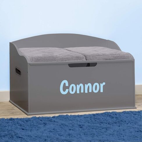 DIBSIES Personalized Creative Wonders Toy Box, Signature Series for Boys, 30 x 19.25 x 18 inches, Soft-Close Lid (White) in Saudi Arabia