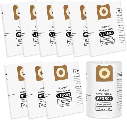 Gudotra 10 Packs VF3502 Vacuum Bags Replacement for Ridgid Vacuum Bags 12-16 Gallon Size A Replace Part 23743 WD1950 WD1956 WD1851 WD1850 WD1680 WD1450 WD1270 in Saudi Arabia