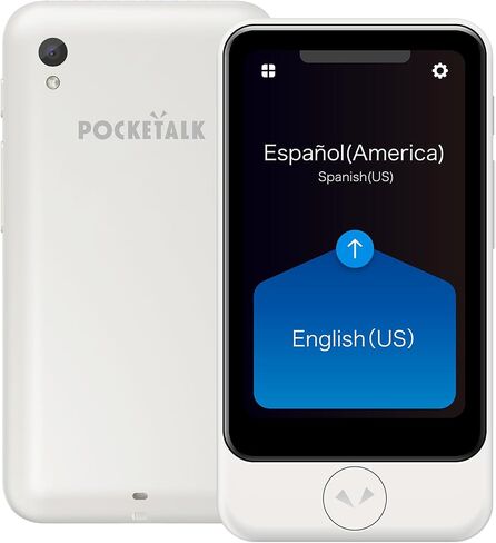 POCKETALK S2 Plus Business eSIM 5 Year White - Voice & Camera Real-Time Translator - 92+ Languages, Extra Large Screen and Battery Life in Saudi Arabia