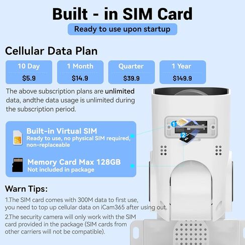 4G LTE Cellular Security Cameras Solar Powered No WiFi Needed Security Camera Outdoor Wireless Built-in eSIM Card 1080P HD Color Night Vision PTZ Live View Motion Detection 2-Way Audio in Saudi Arabia