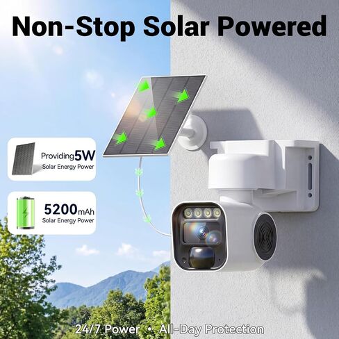 4G LTE Cellular Security Cameras Solar Powered No WiFi Needed Security Camera Outdoor Wireless Built-in eSIM Card 1080P HD Color Night Vision PTZ Live View Motion Detection 2-Way Audio in Saudi Arabia