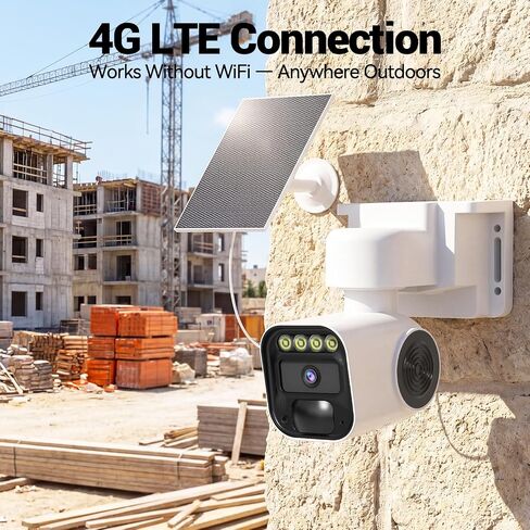 4G LTE Cellular Security Cameras Solar Powered No WiFi Needed Security Camera Outdoor Wireless Built-in eSIM Card 1080P HD Color Night Vision PTZ Live View Motion Detection 2-Way Audio in Saudi Arabia