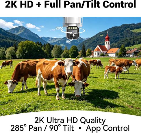 4G LTE Cellular Security Cameras Solar Powered No WiFi Needed Security Camera Outdoor Wireless Built-in eSIM Card 1080P HD Color Night Vision PTZ Live View Motion Detection 2-Way Audio in Saudi Arabia