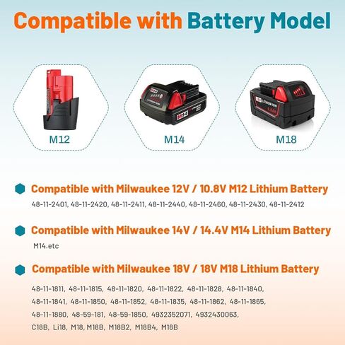 18V 9.0Ah Replacement for Milwaukee MK18 Battery and Charger Kit, Compatible with Milwaukee 48-11-1850 48-11-1840 48-11-1890 48-11-1815 MK12 MK18 Cordless Tools Charger Combo in Kuwait