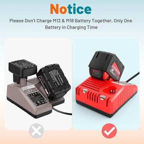 18V 9.0Ah Replacement for Milwaukee MK18 Battery and Charger Kit, Compatible with Milwaukee 48-11-1850 48-11-1840 48-11-1890 48-11-1815 MK12 MK18 Cordless Tools Charger Combo in Kuwait