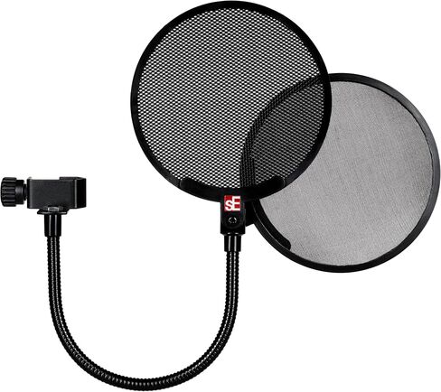 مرشح SE ELECTRONICS Pro Metal Pop للميكروفونات - مرشح ميكروفون معدني بالكامل مع رقبة معقوفة قابلة للتعديل لتحديد المواقع بدقة - ملحقات ميكروفون احترافية in Kuwait