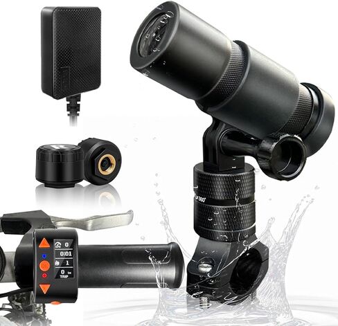 كاميرا دراجة مع وحدة تحكم سلكية بشاشة OLED، واي فاي GPS HD 1080P 150 درجة زاوية واسعة رؤية ليلية ضوء النجوم مقاومة للماء كاميرا داش للدراجة، تسجيل حلقي، مستشعر G (D5K) in Kuwait