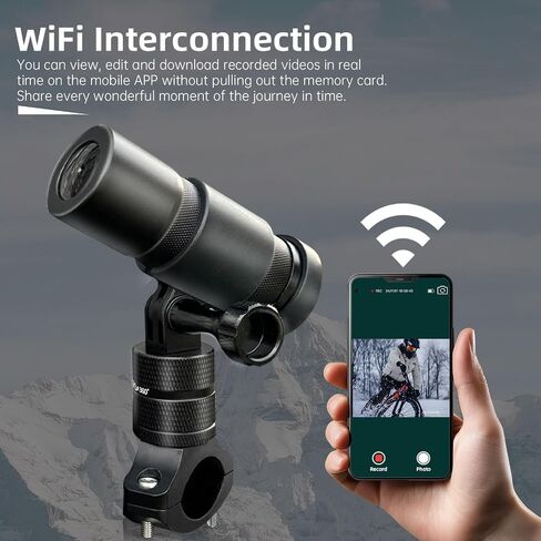 كاميرا دراجة مع وحدة تحكم سلكية بشاشة OLED، واي فاي GPS HD 1080P 150 درجة زاوية واسعة رؤية ليلية ضوء النجوم مقاومة للماء كاميرا داش للدراجة، تسجيل حلقي، مستشعر G (D5K) in Kuwait