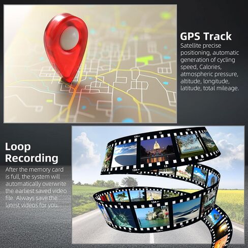 كاميرا دراجة مع وحدة تحكم سلكية بشاشة OLED، واي فاي GPS HD 1080P 150 درجة زاوية واسعة رؤية ليلية ضوء النجوم مقاومة للماء كاميرا داش للدراجة، تسجيل حلقي، مستشعر G (D5K) in Kuwait