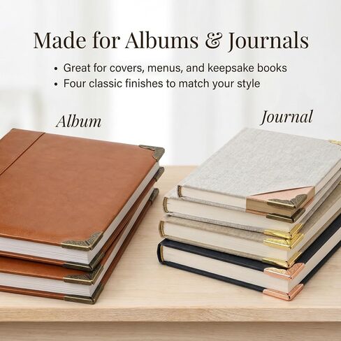 100PCS Metal Book Corner Protectors, Vintage Decorative Corner Guards in 4 Colors (25 Each), 14mm Corner Protectors for Albums, Notebooks, Scrapbooks, Menus & Folders in Saudi Arabia