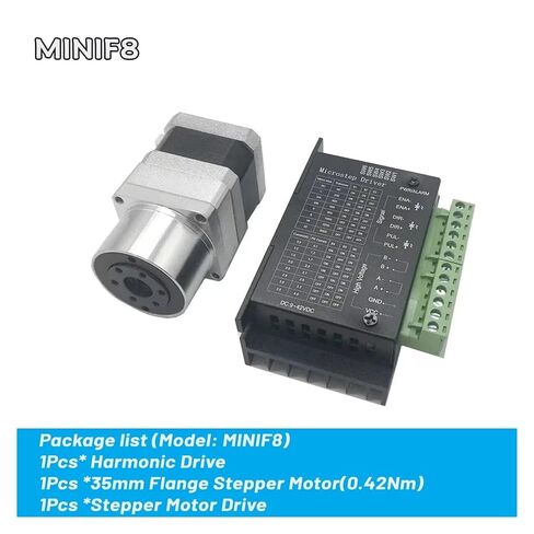 Mini Harmonic Drive Stepper Motor Kit Harmonic Gearbox Joint Rotating Platform Cam Divider(MINIS8-35step-0.22Nm,100:1) in Saudi Arabia