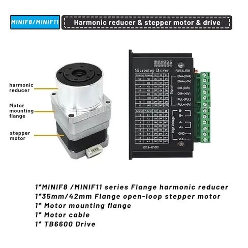 Mini Harmonic Drive Stepper Motor Kit Harmonic Gearbox Joint Rotating Platform Cam Divider(MINIS8-35step-0.22Nm,100:1) in Saudi Arabia