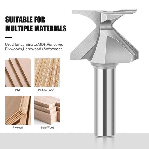 45 Degree Router Bit Surfacing Specialty 1/2" Shank R18 Seam | Integrated Arc Bending Tool Replacement for Woodworking Milling Cutter, Woodworking Tools, Router Flattening Bit, Planer in Kuwait