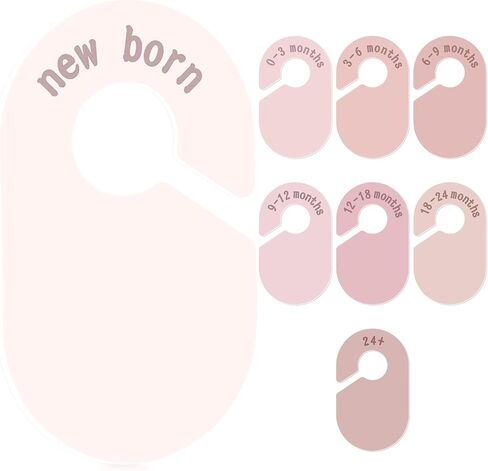 Baby Size Clothes Divider for Closet 8PCS Nursery Baby Clothes Organizer | Double-Sided Baby Closet Hanger Dividers Nursery Clothes Size Separators for Baby Clothes Sorting from Newborn to 24+ Month in Saudi Arabia