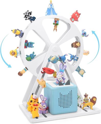 Ferris Wheel for Tonies Box Figures Storage Organizer Shelf Holder Gray | 360° Ferris Wheel for Toniebox 1/2 Magnetic Shelf Display Collection for 50~70 Tonie Characters Stand for Tony Box in Saudi Arabia