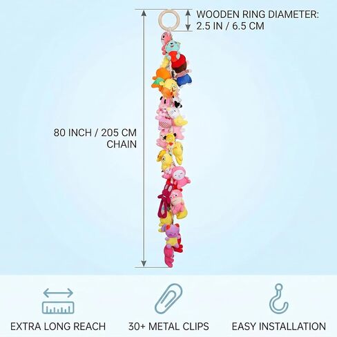 2-Piece Stuffed Animal Chain Chain-80 Inches,Stuffed Animal Holder,Hanging Stuffed Animal Storage,And Stuffed Animal Display As A Wall Decoration In A Childrens Room Corner Stuffed Animal Storage in Saudi Arabia