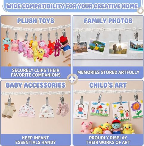 2-Piece Stuffed Animal Chain Chain-80 Inches,Stuffed Animal Holder,Hanging Stuffed Animal Storage,And Stuffed Animal Display As A Wall Decoration In A Childrens Room Corner Stuffed Animal Storage in Saudi Arabia