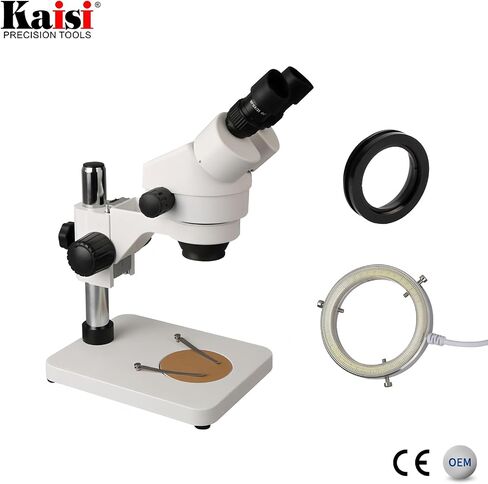 KAISI 7045 Professional Binocular Stereo Microscope – 7X-45X Continuous Zoom, WF10X Wide-Field Eyepieces, Long Working Distance, All-Metal Construction in Saudi Arabia