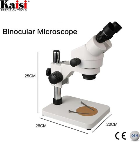 KAISI 7045 Professional Binocular Stereo Microscope – 7X-45X Continuous Zoom, WF10X Wide-Field Eyepieces, Long Working Distance, All-Metal Construction in Saudi Arabia