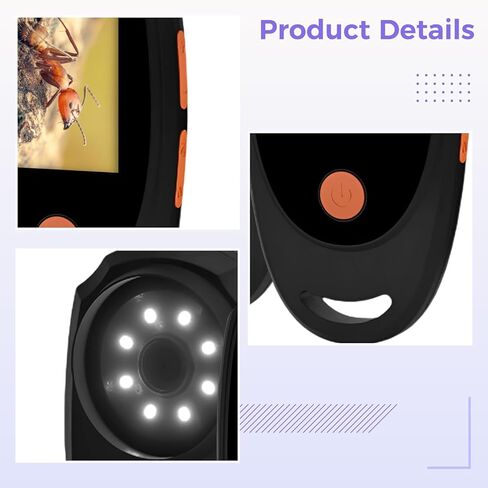 Handheld Digital Microscope, 500x Magnification Wireless Portable Rechargeable Magnifier with 2 Inch Color Screen, Auto Focus, 8 LED Lights, 2 Megapixels Camera for Repair, Inspection, Jewelry in Saudi Arabia