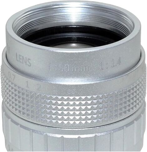 Microscope Camera, HD 50mm Lens Fixed F1.4 2/3" CCTV C Mount TV FA Manual Zoom for Industrial Video Microscope Camera -Silvery(50mm C) in Saudi Arabia