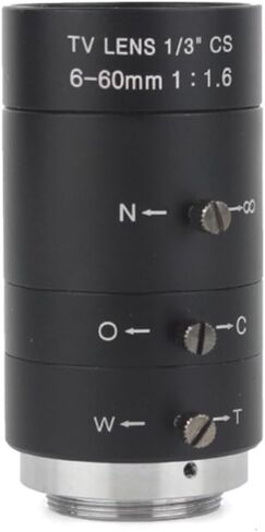 Microscope Camera, F1.6 6-60mm HD CCTV Zoom Lens Big View High Working Distance CS C Mount for Industrial CCD Video Microscope Camera in Saudi Arabia