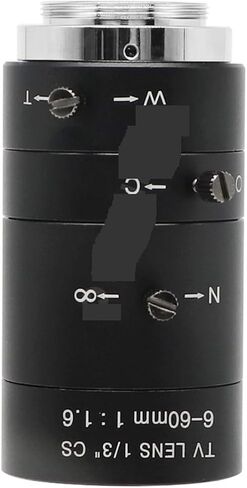 Microscope Camera, 6-60mm 1/3" CS Mount Lens IR F1.6 Manual Zoom Iris for Surveillance Camera Industrial Microscope in Saudi Arabia