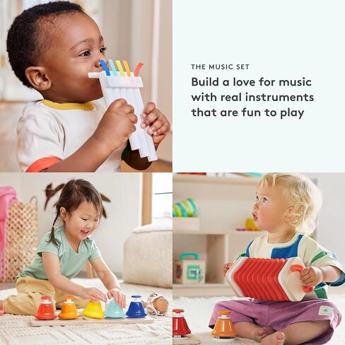 LOVEVERY | The Music Set | 6 Montessori Musical Instruments & Rhythm Book | Educational Toys for Toddlers & Preschoolers | Simple Songs and Play Guide | Ages 18 Months to 4+ Years in Saudi Arabia